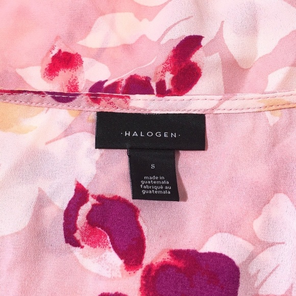 Halogen Women's Pink 3/4 Sleeve Floral Top - 10 - Picture 7 of 8